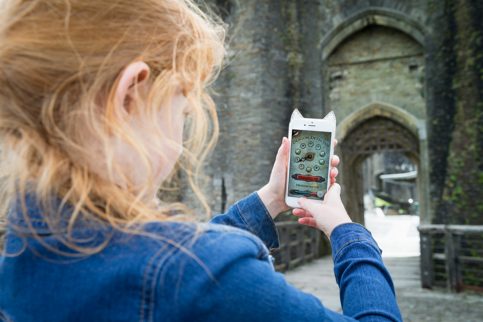 Visitor using the dragon deetector game