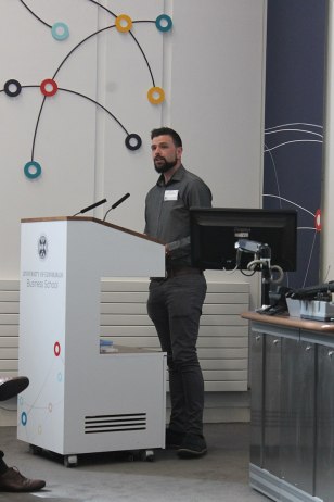 Picture of Jaso Evans 'Wikipedian in Residence' at the Celtic Knot Wikipedia Conference