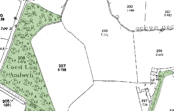 Fig. 2: AI Shaded area of woodland